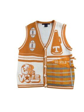 Vintage Tennessee Volunteers Sweater Vest Men Large Football Birch Bros Knit